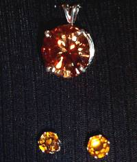 imperial cz, pendant, earrings, sterling silver, tiffany, omega, jewelry set