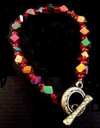 cubic zirconium, cz, crystal, antiqued silvertone pendant, crystals, czech glass, Ruby v cut beads, earrings, bracelet