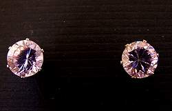 cubic zirconium, cz, crystal, violet cubic zirconium, oval, sterling silver, mount, tiffany, earrings