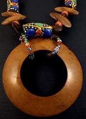 necklace, handmade, custom jewelry, hand painted, earrings, wooden, crystal seed beads, african necklace, Africa, toggle closure