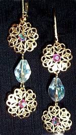 necklace, handmade, custom jewelry, bracelet, earrings, pendant, arouraborealis, swarovski crystals, czech glass, gold tone, dangle charm