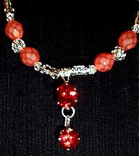 necklace, handmade, custom jewelry, bracelet, earrings, pendant, padparasha sapphire, oval, swarovski crystal, silver filigree, beads, fancy toggle