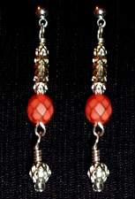 necklace, handmade, custom jewelry, bracelet, earrings, pendant, padparasha sapphire, oval, swarovski crystal, silver filigree, beads, fancy toggle