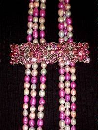 necklace, handmade, custom jewelry, freshwater pearls, cultured pearls, rhinestones, convertible, dangle, Heidi Daus