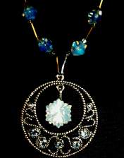 necklace, handmade, custom jewelry, bracelet, earrings, pendant, blue moon quartz, sterling silver, Swarovski Crystals, crypto-crystalline, gem, Kadenski Collection, round, snowflake cut, Brazil