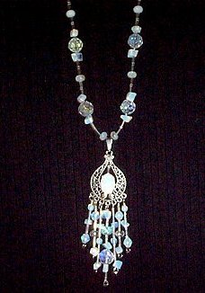 necklace, handmade, custom jewelry, bracelet, earrings, pendant, opal, sterling silver, lab grown, oval, crystals, czech glass, silver tube, seed beads, lotus toggle closure