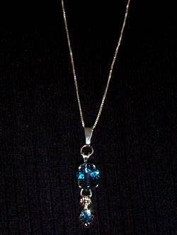 genuine, gemstones, london blue, necklace, sterling silver, box chain, oval pendant, dangle, carat, total, weight, blue