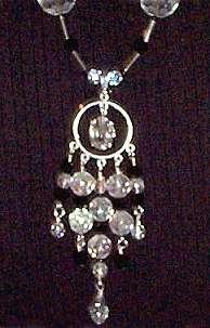 necklace, handmade, custom jewelry, bracelet, earrings, pendant, tourmalinated quartz, sterling silver, faceted crystals, black jet, czech glass, silvertone