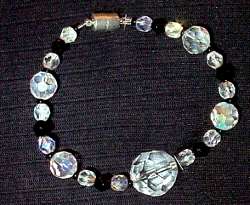 necklace, handmade, custom jewelry, bracelet, earrings, pendant, tourmalinated quartz, sterling silver, faceted crystals, black jet, czech glass, silvertone