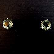 praseolite round stud earrings in sterling silver tiffany mounts