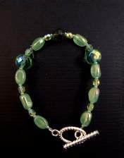 bavarian crystals, oliving crystals, czech glass beads, bracelet
