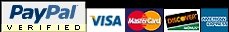 PayPal Payments, Mastercard, Visa, Discover, and American Express