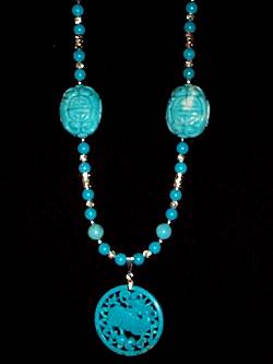 necklace, handmade, custom jewelry, bracelet, earrings, pendant, turquoise, oval, focal, stones, silver filigree, beads, dragon pendant, hand carved