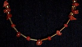 necklace, handmade, custom jewelry, magnetic closure, seed beads, sunstones, crystal beads, czech glass, goldtone