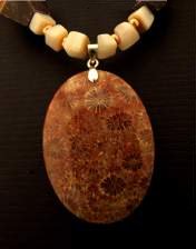 necklace, handmade, custom jewelry, bracelet, earrings, pendant,cow shell, soapstone focal beads, pink flowerstone pendant, toggle closure